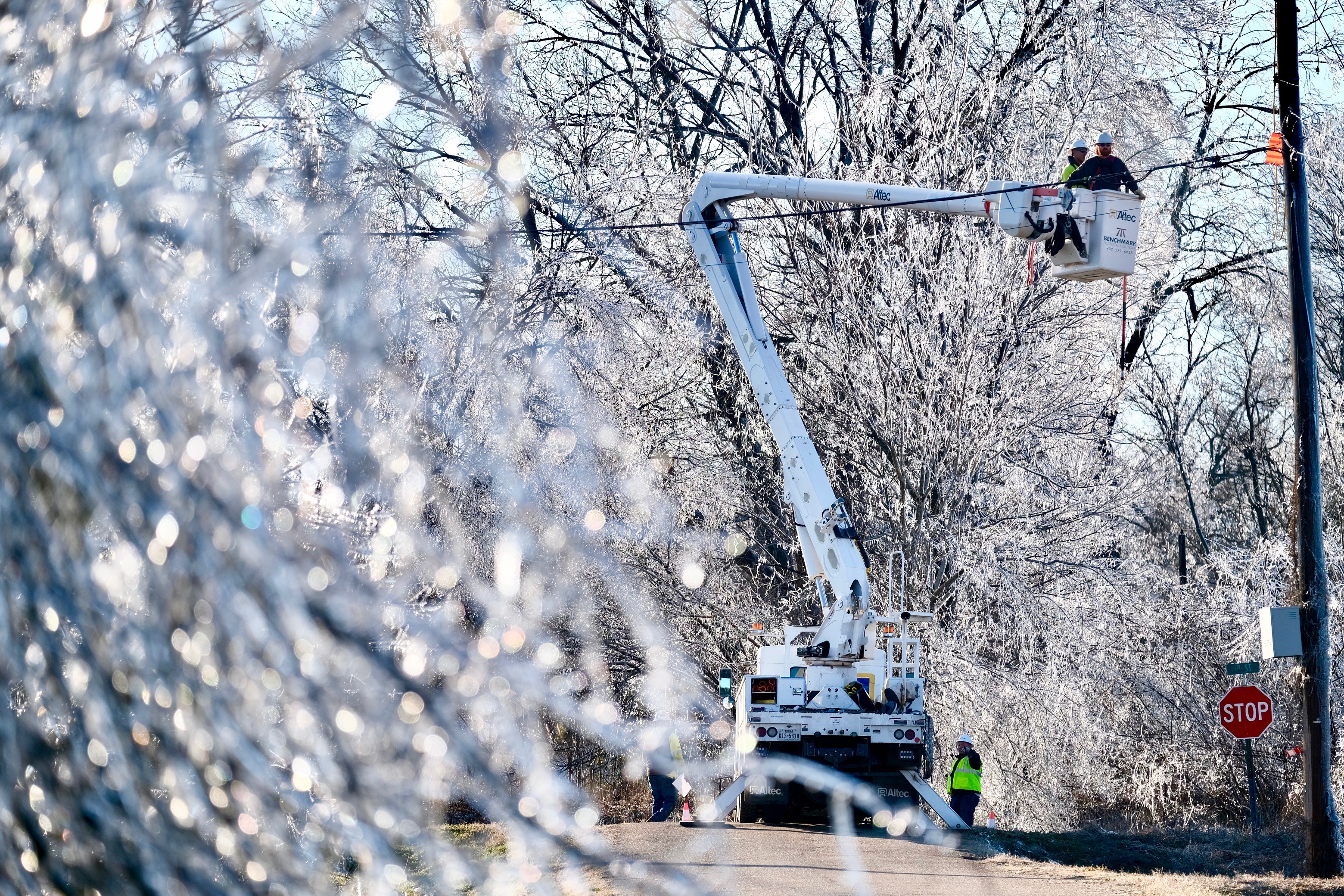 Crews continue working to restore power from the winter storms.